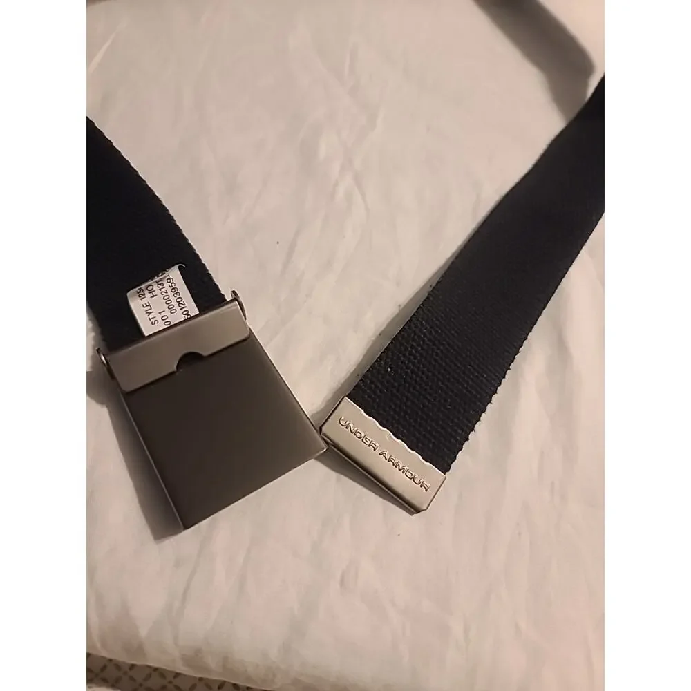 Under Armour Boys Black Webbing Belt 1254229 001 With Metal Buckle
